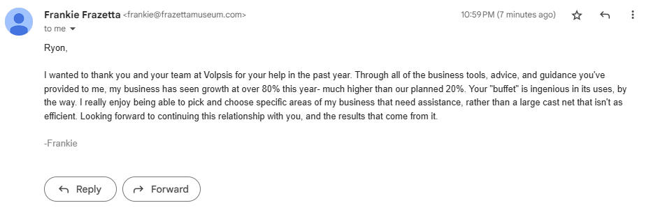 Frank-Frazetta-Museum-Testimonial-For-Volpsis-Busy-Business-Buffet